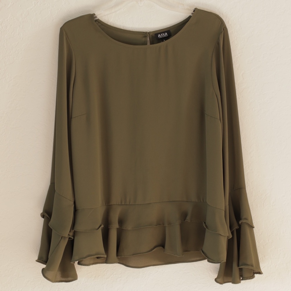 Long sleeve ruffle blouse